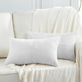 Fancy Homi 2 Packs White Long Lumbar Decorative Throw Pillow Covers 16x24 Inch by Fancy+Homi