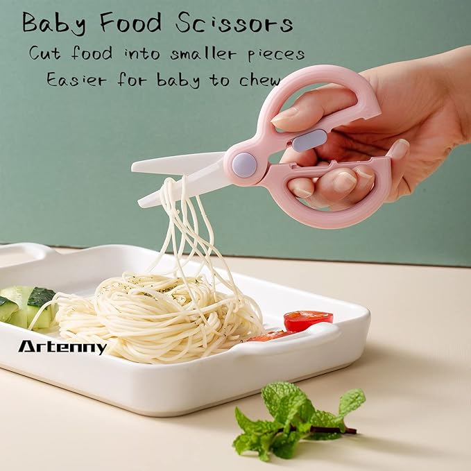 Baby Food Scissors with Travel Case, Ceramic Food Scissors Kids, Toddler - Image 2