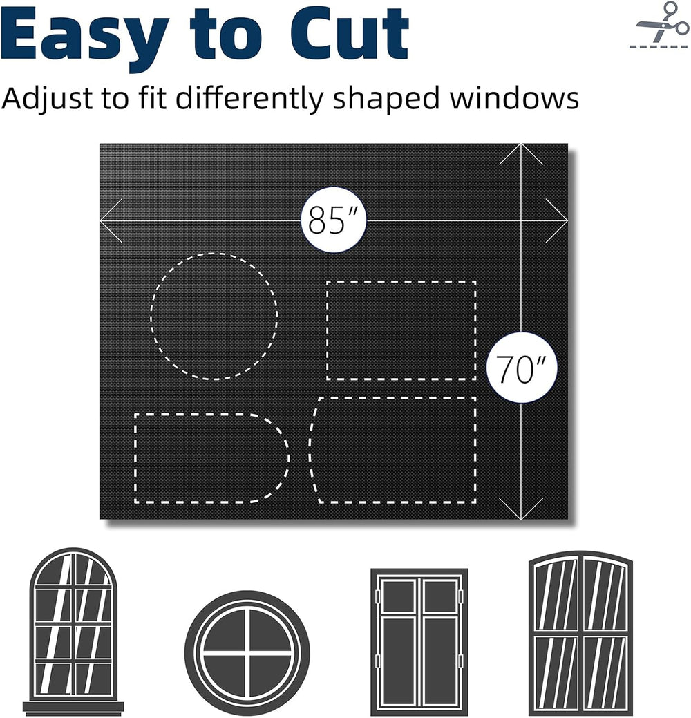 NIGHTON Portable Blackout Curtains 85"×70", Strong Hook & Loop ...