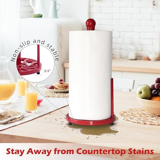 Red Cast Iron Paper Towel Holder