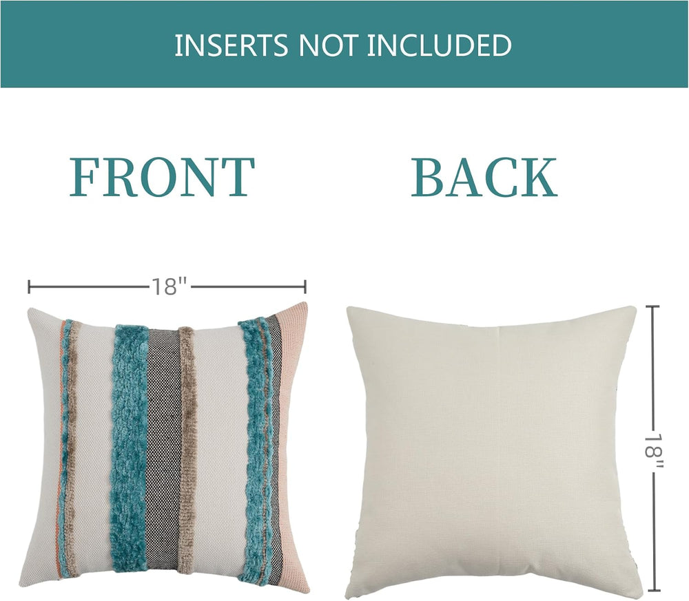 Boho Pillow Covers 18x18 Set of 2 for Couch-Modern Farmhouse Sofa Decorative ...
