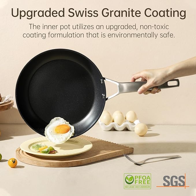 MsMk Nonstick Frying Pan, 12 1/2 Inch Titanium and Ceramic Nonstick Large - Image 5