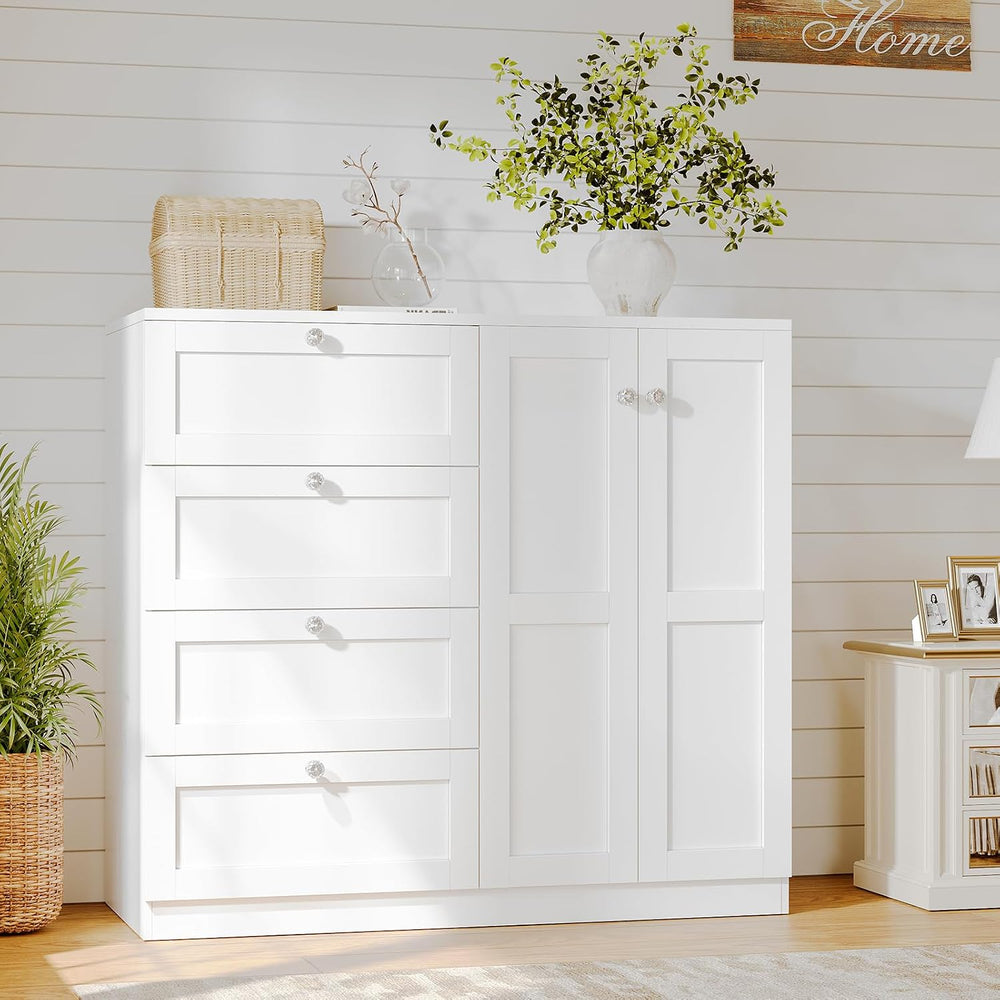 VOWNER 43''H Armoire Wardrobe Closet with 4 Drawers and 2 Doors