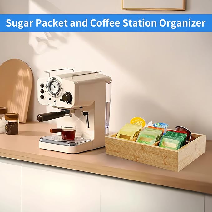 Wood Tea Bag Organizer with 6 Slots – Tea Bag Holder and Tea Organizer - Image 5