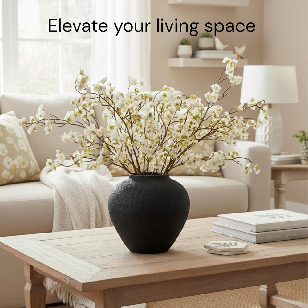White Cherry Blossom Branches – 6 Pcs 33.5" Long Stem Artificial Flowers