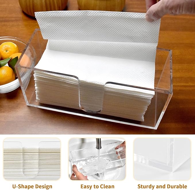 2 Pack Acrylic Paper Towel Holder, Countertop Napkin Dispenser - Image 3
