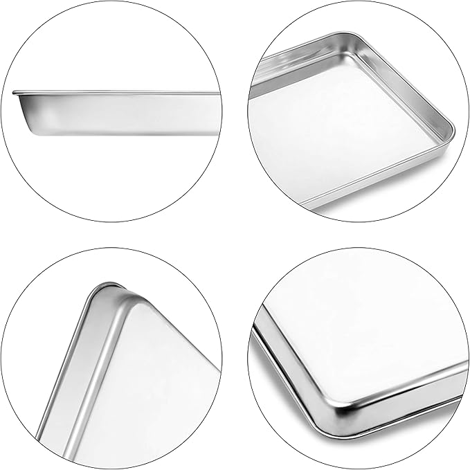 Cookie Sheet and Cooling Rack Set, 16 inch Stainless Steel Baking Pan - Image 3