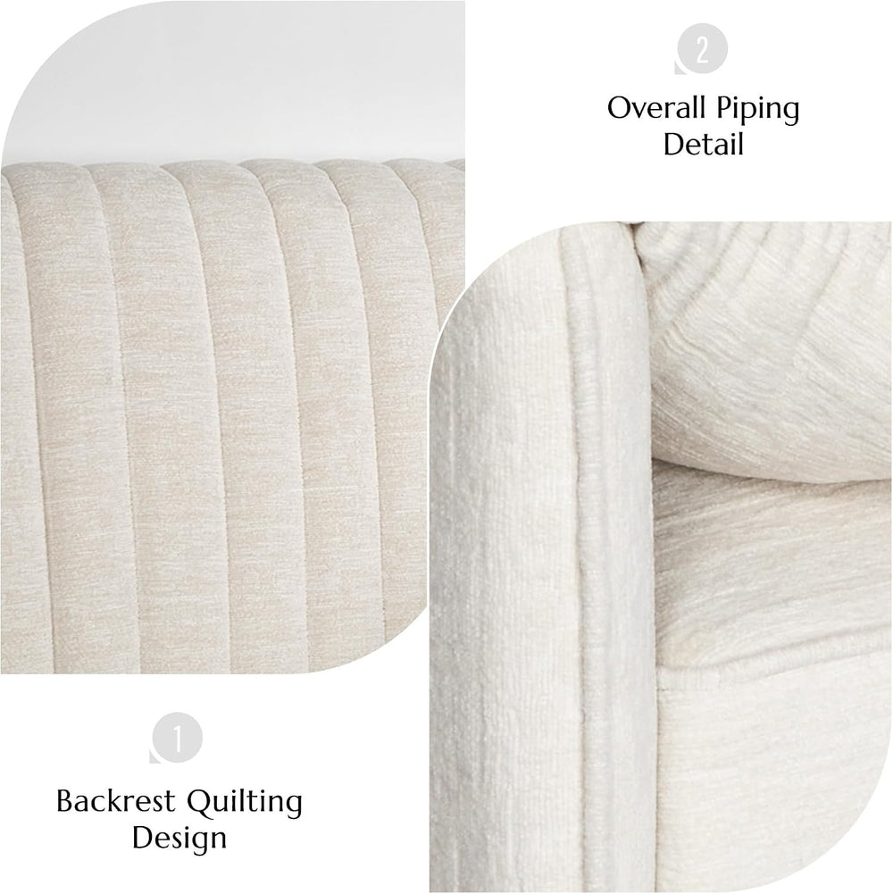 Modern Oversized Accent Reading Chair for Living Room, 43", Chenille, Beige