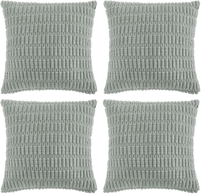 Fancy Homi 4 Packs Grey Blue Euro Decorative Throw Pillow Covers 26x26 Inch by Fancy+Homi