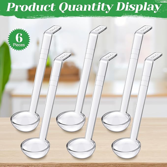 Tioncy 6 Pcs 1 Oz Small Ladle for Serving Sauce 7.09 Inches Plastic Mini Ladles - Image 2