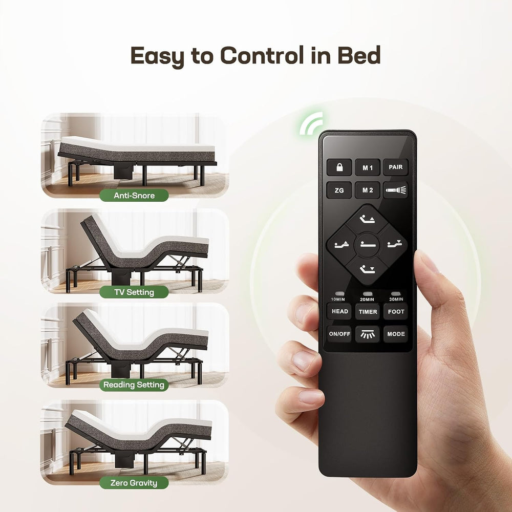 Marsail Adjustable Bed Frame Full,Electric Bed with Massage and Remote