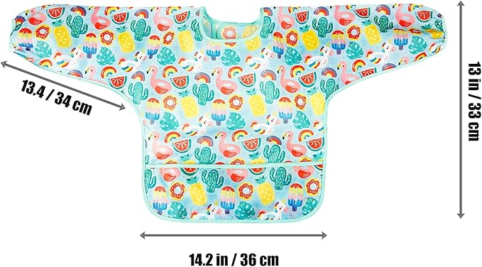 PandaEar 5 Pack Baby Long Sleeve Bibs| Waterproof Full Sleeve Bib - Image 5