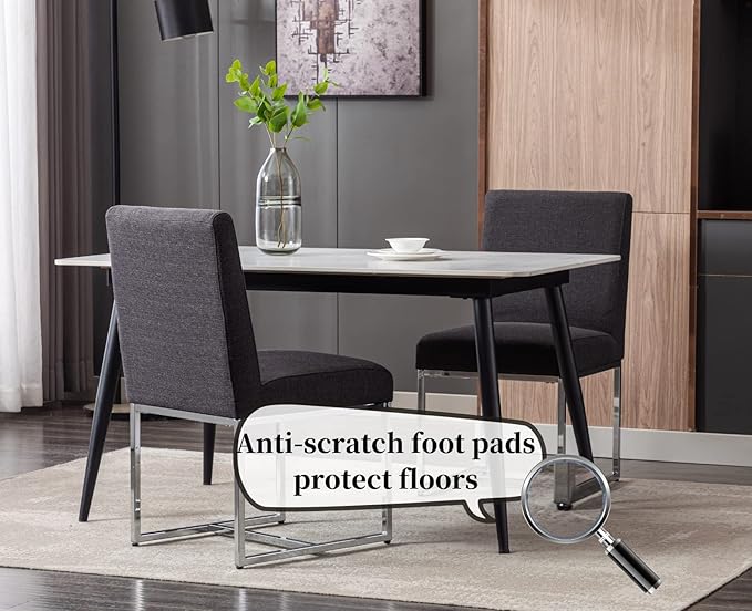 CIMOTA Black Modern Dining Chairs Set of 4, Upholstered Dining Room Chairs Ar...