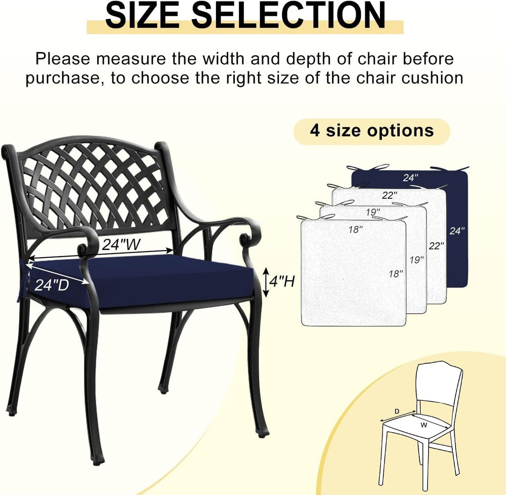 downluxe Waterproof Outdoor Chair Cushions for Patio Furniture, 24" x 24...