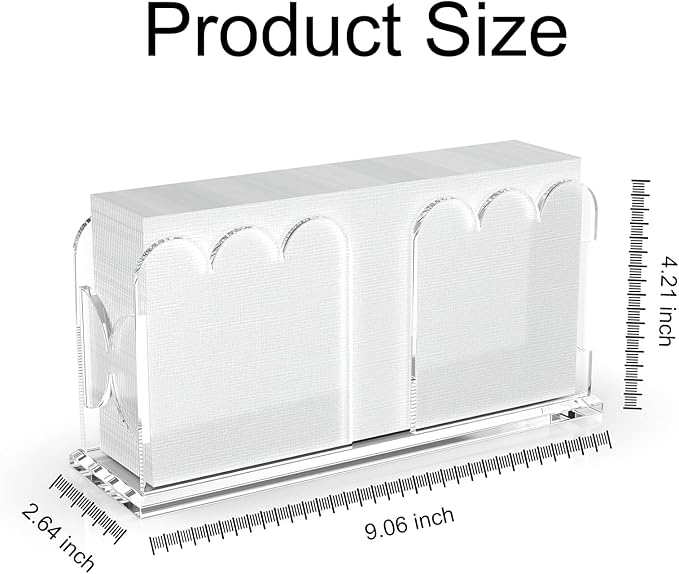LUGUNU Acrylic Napkin Holder-Clear Scalloped Napkin Dispenser - Image 4