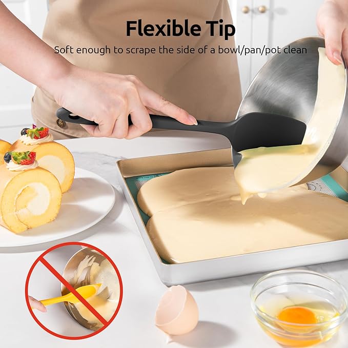 U-Taste Silicone Spoon Spatula Set, 600ºF High Heat Resistant Food Grade - Image 4