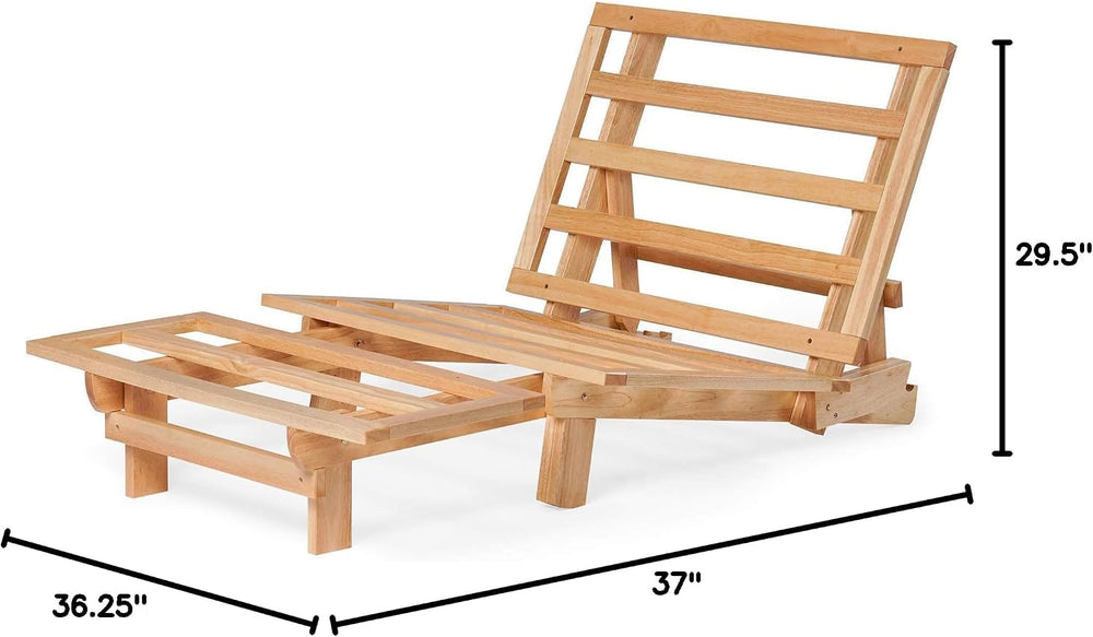Space Saver Small Futon Sofa Bed, Sleeper Chair Lounger - (Twin Size, Natural...