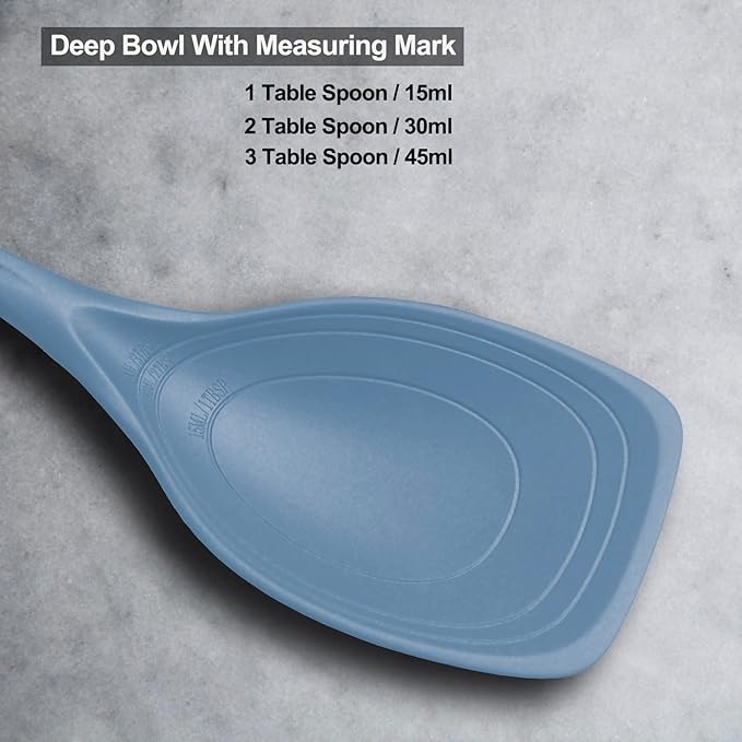 2 Pack Large Silicone Cooking Spoon, Non-Stick Slotted and Solid Spoon set - Image 3