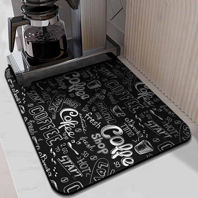 Coffee Bar Mat Accessories for Countertop Super Absorbent Anti-Slip Silicone - Image 3