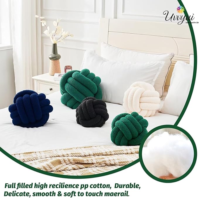 Uvvyui Knot Pillow Ball, Soft Home Decorative Pillows, Round Throw Pillow - Image 3