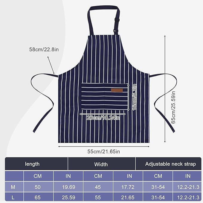2 Pack Stripes Kids Apron, Kids Cooking Aprons - Image 2