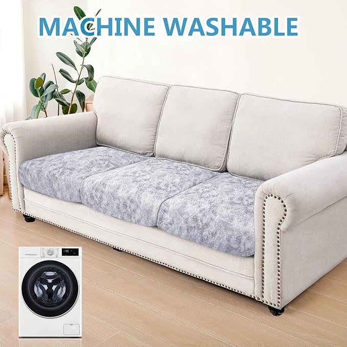 Leather Look Couch Cushion Covers Sofa Seat Slipcovers Sets Couches Furniture - Image 7