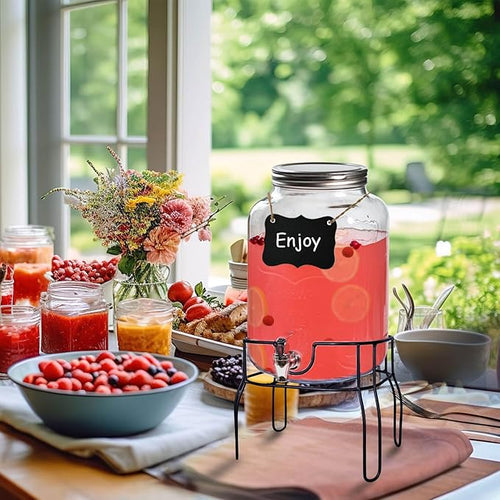2 Gallon Glass Drink Dispensers - Image 2
