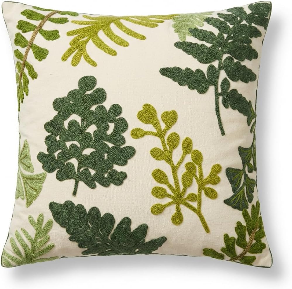 YIcabinet Pack of 2 Throw Pillow Covers,Embroidered Tree Pattern Pillow Case Soft Square Decorative Pillowcases for Home Sofa Couch 18x18 Inch
