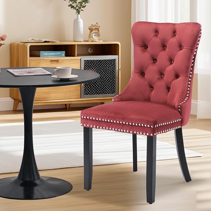 3-Pieces 31.5" Round Dining Table Set for 2, Black Dining Table & Ve...