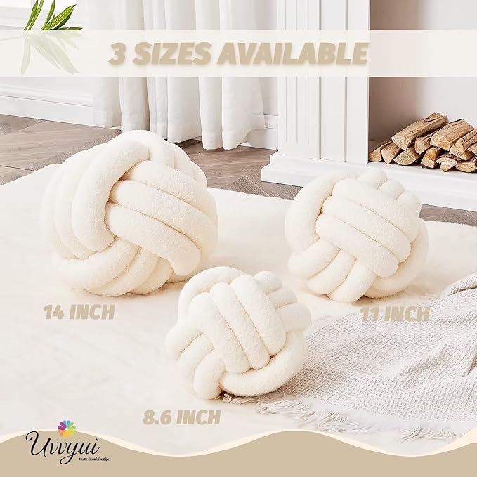 Uvvyui Knot Pillow Ball, Soft Home Decorative Pillows, Round Throw Pillow - Image 2