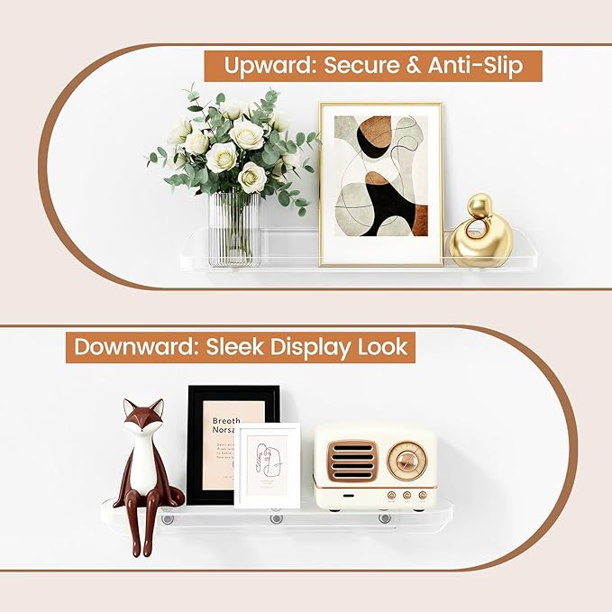 SpaceWhisper Floating Shelves for Wall, Living Room, Display Hanging Shelf - Image 7