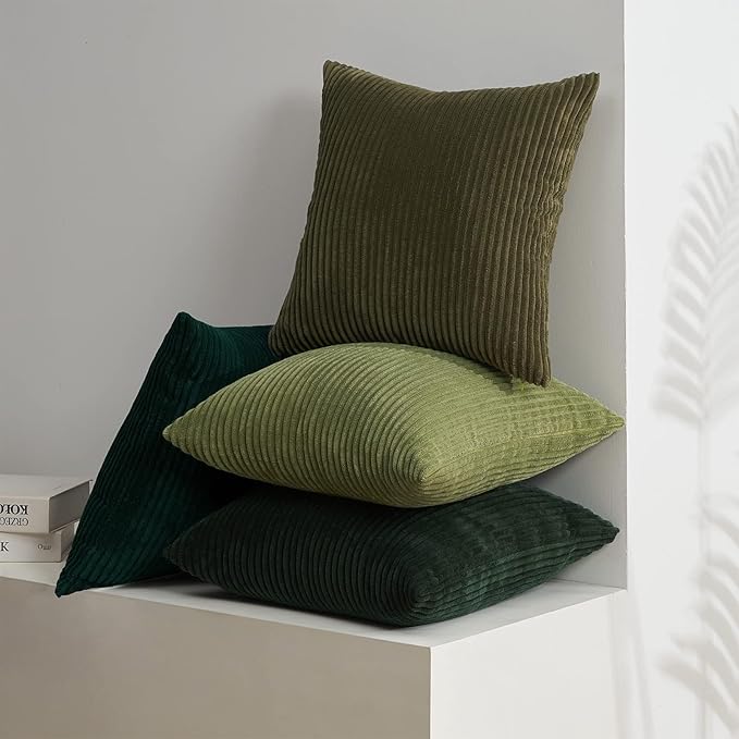 Topfinel Couch Throw Pillows Covers 18x18 Inch Set of 4, Olive Emerald Green - Image 9