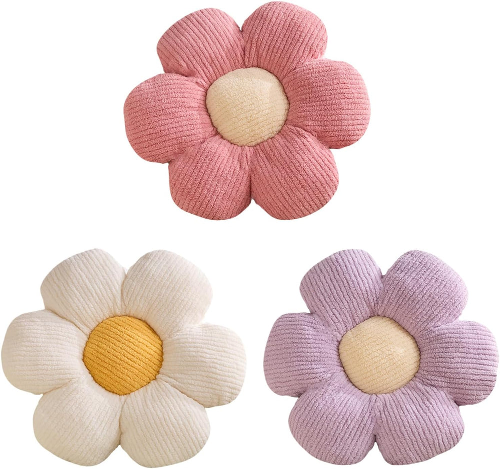 3PCS Flower Pillow, Daisy Throw Pillows, Flower Cushion 15.7 Inch