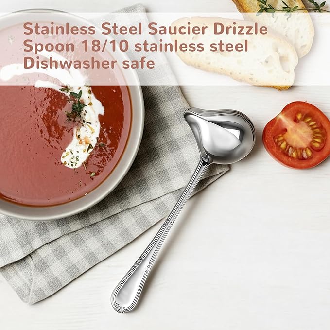 2 Pcs Gravy Ladle with Pour Spout 7.8'' Stainless Steel Small Ladle Sauce Soup - Image 6