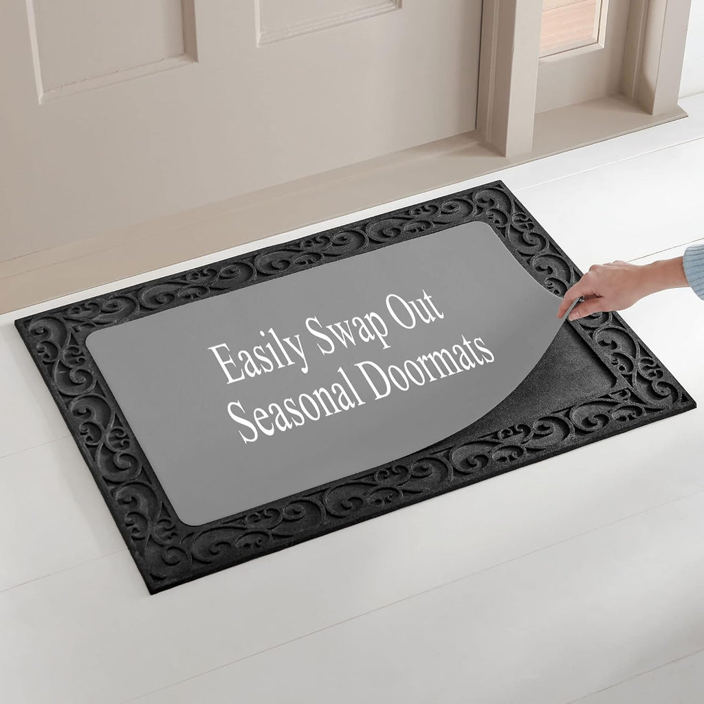 Let's Make Memories Personalized Doormat - Welcome Mat - Kitchen, Entrance Hall, Kids Room - Halloween Decor - Fall Foliage Design - 17x27 - with Optional Holder