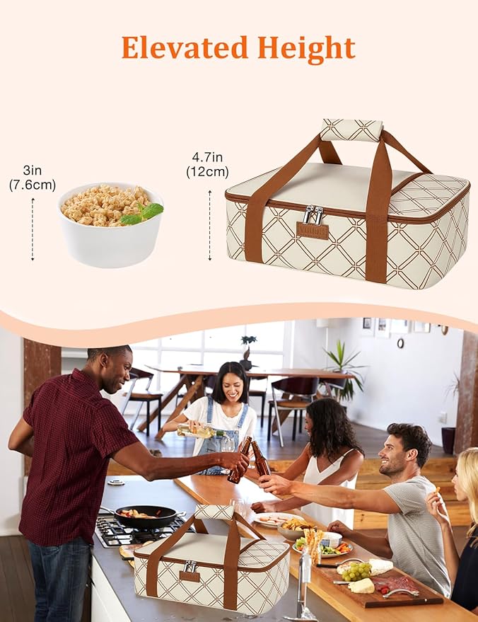 Casserole Carrier Bag, Single Insulated Food Bag, Hot Cold Lasagna Holder Tote - Image 6