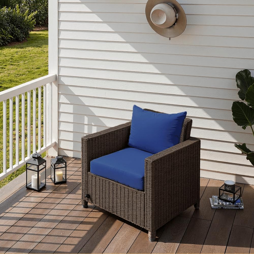 PatioGlow Outdoor Seat Cushion Set 24 x 24 x 4 Inch, Waterproof & Fade Re...
