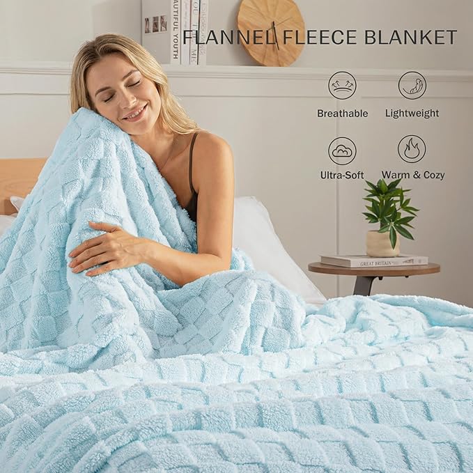 Exclusivo Mezcla Queen Size Flannel Fleece Blanket, Super Soft and Warm - Image 4