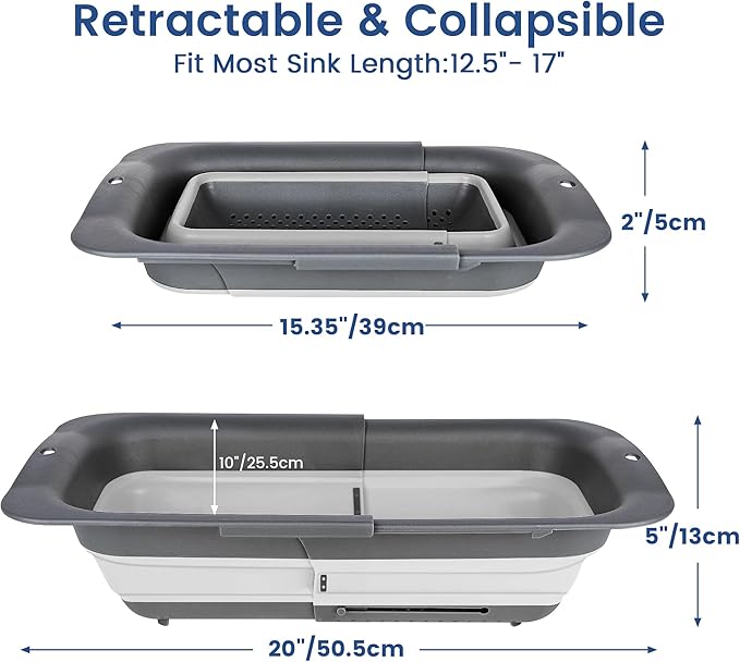 ROTTOGOON Collapsible Colander Strainer, Expandable Over the Sink Colander - Image 2