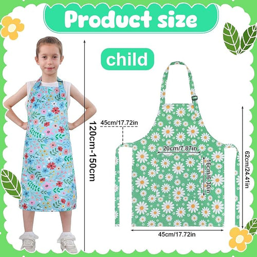 2 Pack Kids Apron, Cute Cooking Aprons, Waterproof Art Apron - Image 2
