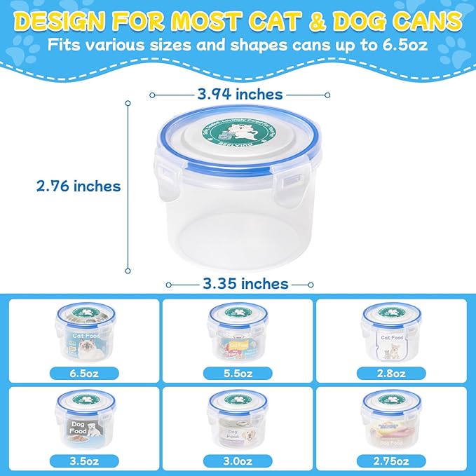 REFLYING Canned Cat Food Storage Lids, Reusable Airtight Can Cover Pet Food - Image 3