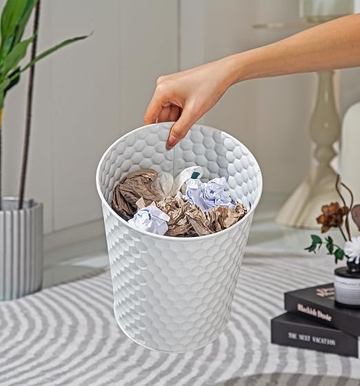 Venalys Small Metal Trash Can Wastebasket, Decorative Honeycomb Garbage Can - Image 8