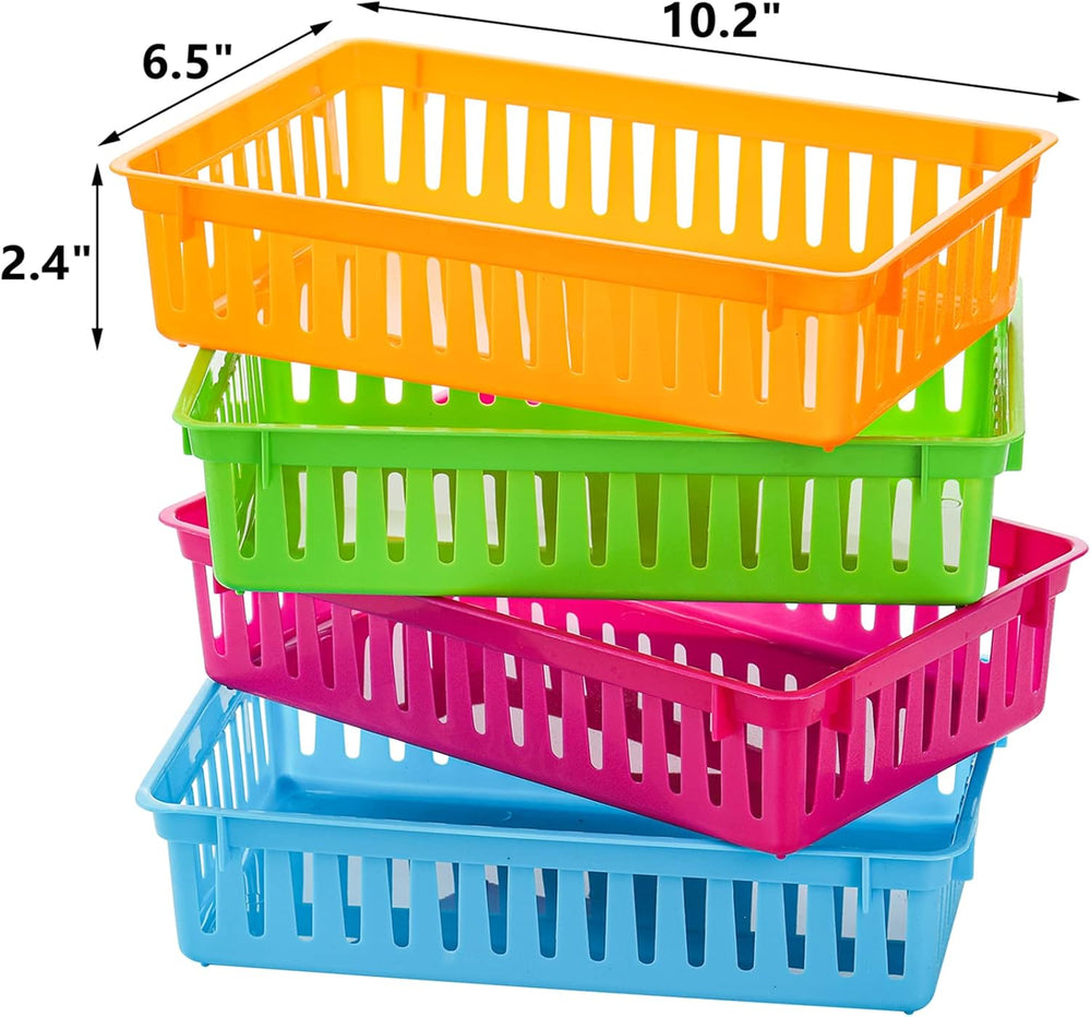 DEAYOU 16 Pack Classroom Storage Baskets Bins, Small Plastic Organizer Basket...
