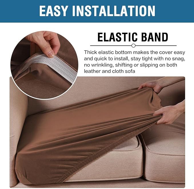 H.VERSAILTEX Velvet Stretch Couch Cushion Cover Plush Cushion Slipcover - Image 4