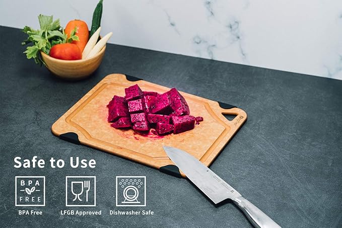 Cutting Board for Kitchen Dishwasher Safe, Eco-Friendly, Juice Grooves - Image 2