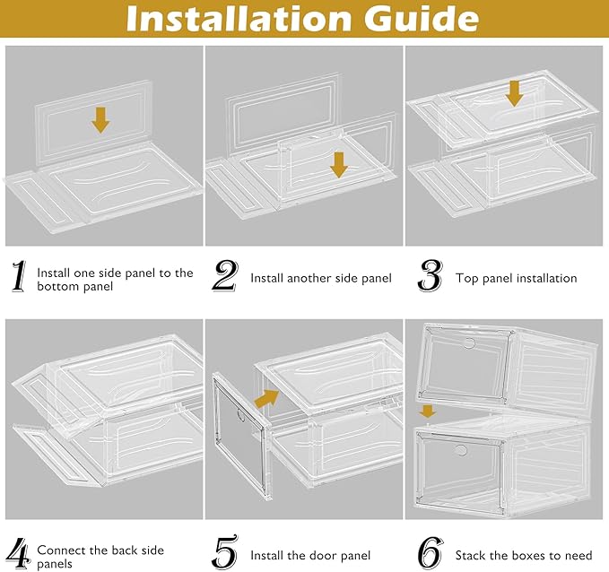 12 Pack Clear Shoe Storage Organizer - Image 8