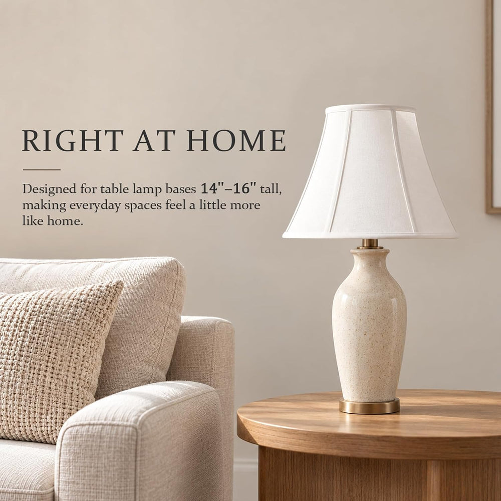 White Bell Lamp Shades Set of 2, 6.7" Top x 13" Bottom x 10" H...