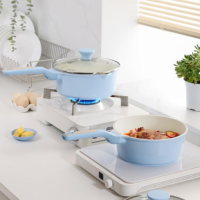 SENSARTE White Ceramic Nonstick Saucepan - Image 3