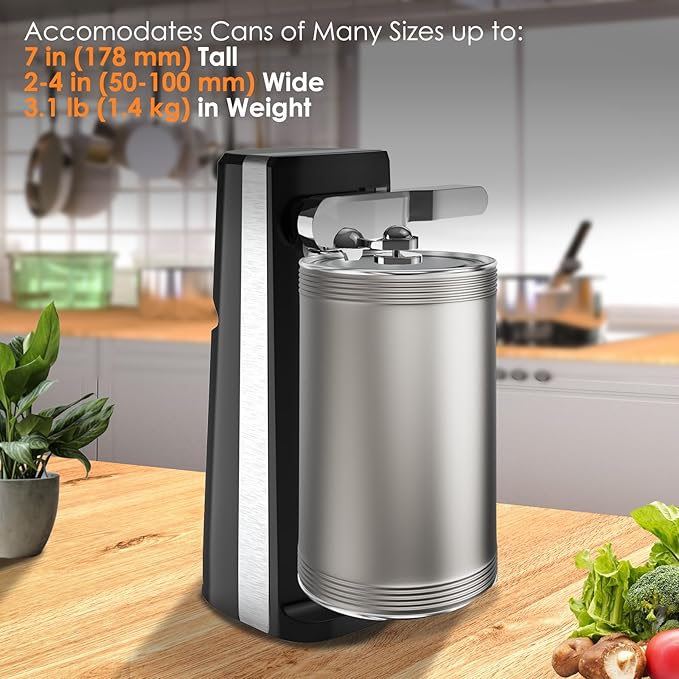 Davivy Electric Can Opener, One Touch Lid Opener, Removable Stainless Steel - Image 2