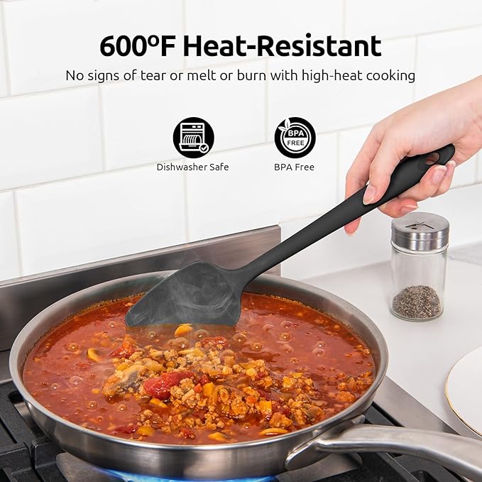 U-Taste Silicone Spoon Spatula Set, 600ºF High Heat Resistant Food Grade - Image 3